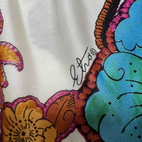 Etro Milano Paisley Floral Sheath Midi Dress Ivory Multicolor Size Medium - Picture 14 of 16